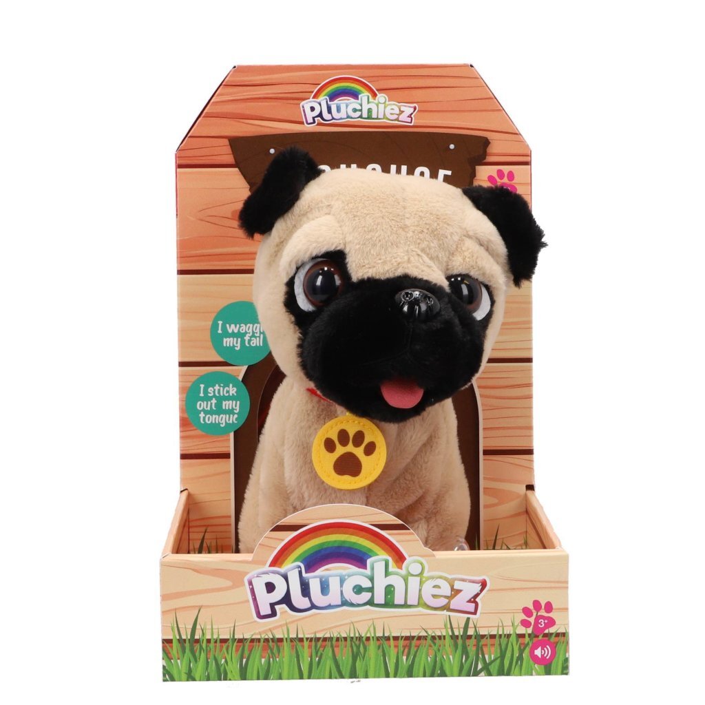 Pluchiez Barking French Bulldog Frankie - Interactive Toy for Kids 3+