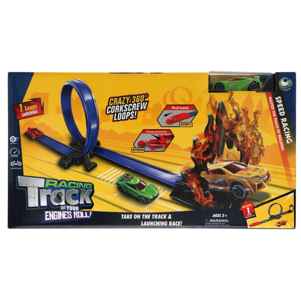 Flames Race Track with Loop and Car