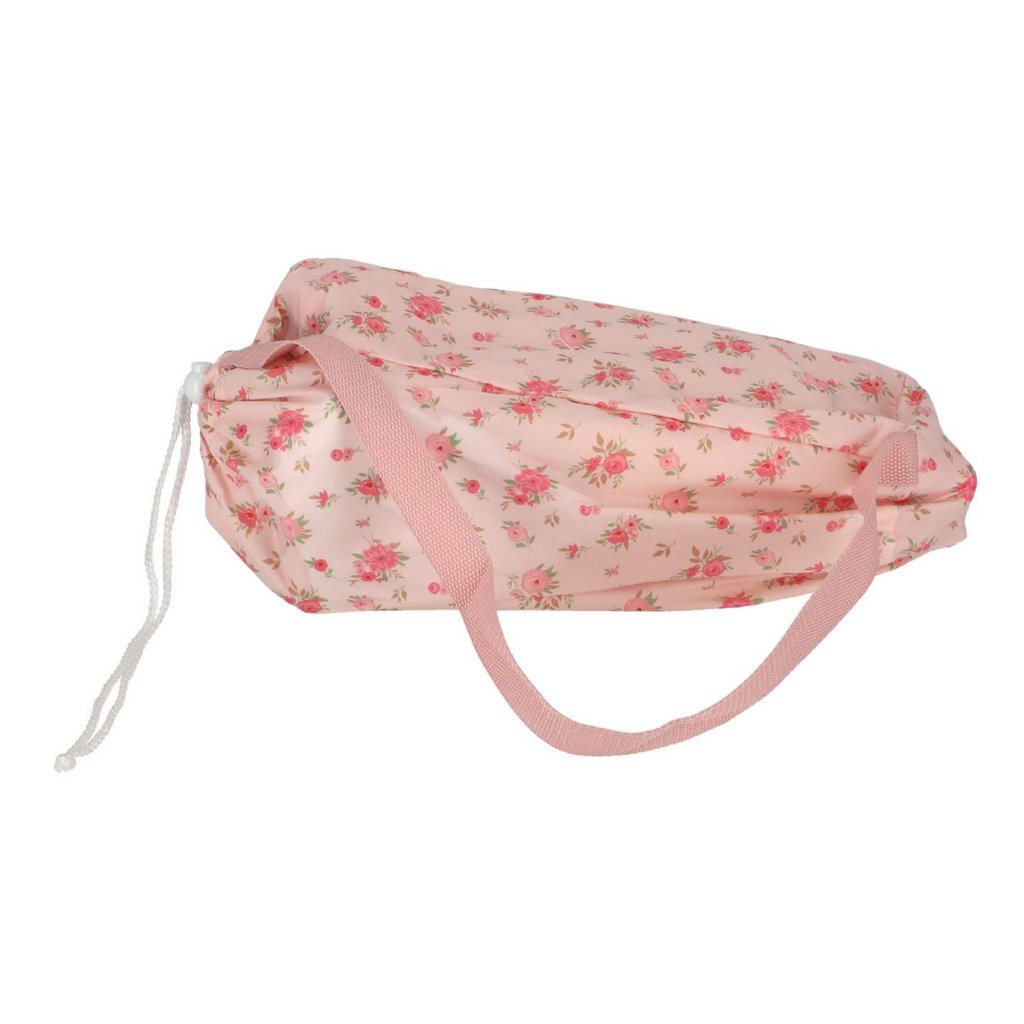 Foldable Doll Bed Floral Pattern Pink