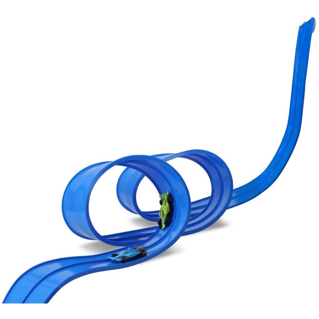 Flexible Race Track 400 cm Blue with 2 Race Cars