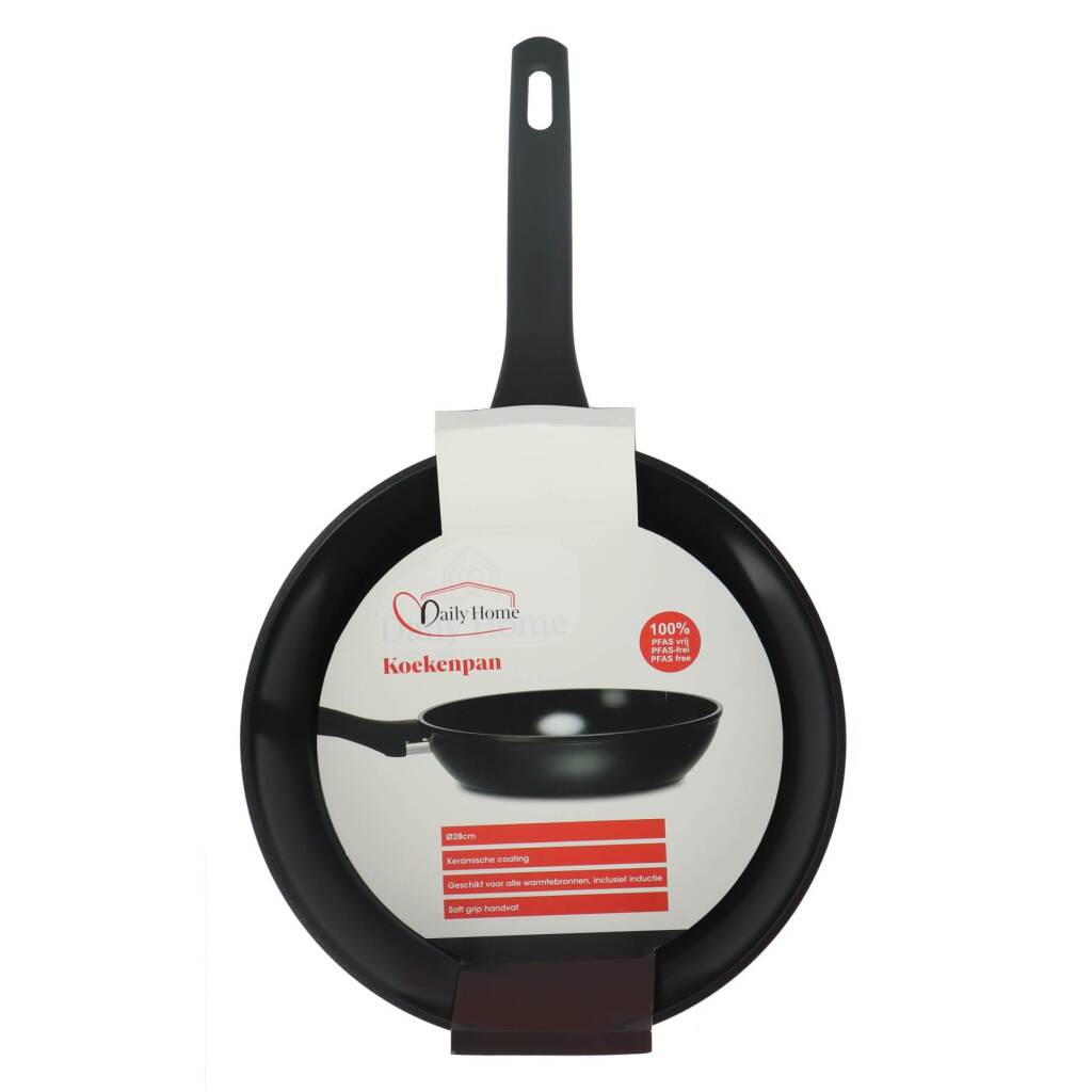 Daily Home Frying Pan 28 cm Black - PFAS-free - Suitable for All Heat Sources