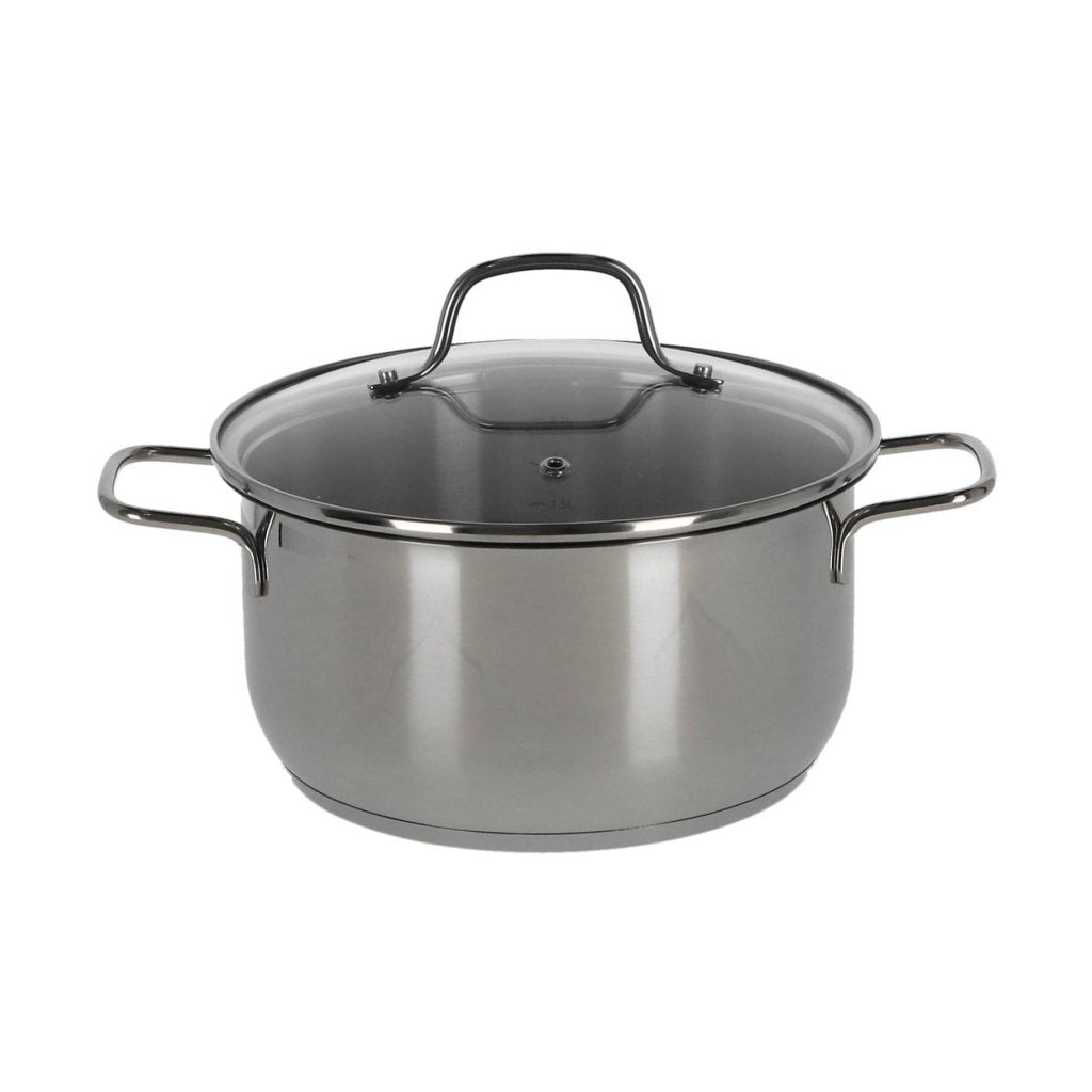Daily Home 7-Piece Stainless Steel/Glass Cookware Set - 4 Pans and 3 Lids