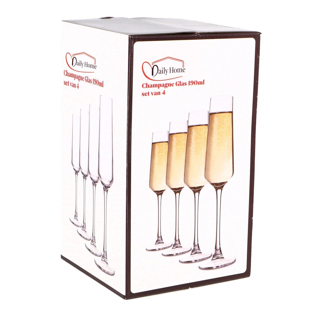 Daily Home Champagne Glasses 190 ml - Set of 4 Transparent