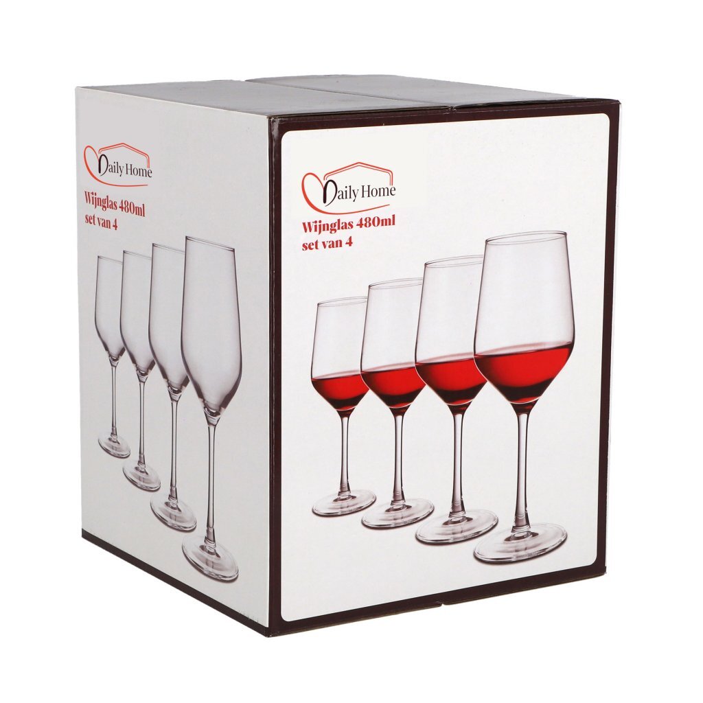Daily Home Wine Glasses 480 ml - Set of 4 Transparent