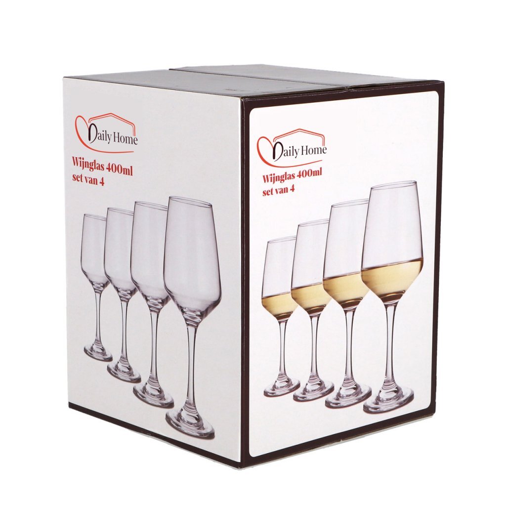 Daily Home Wine Glasses 400 ml - Set of 4 Transparent