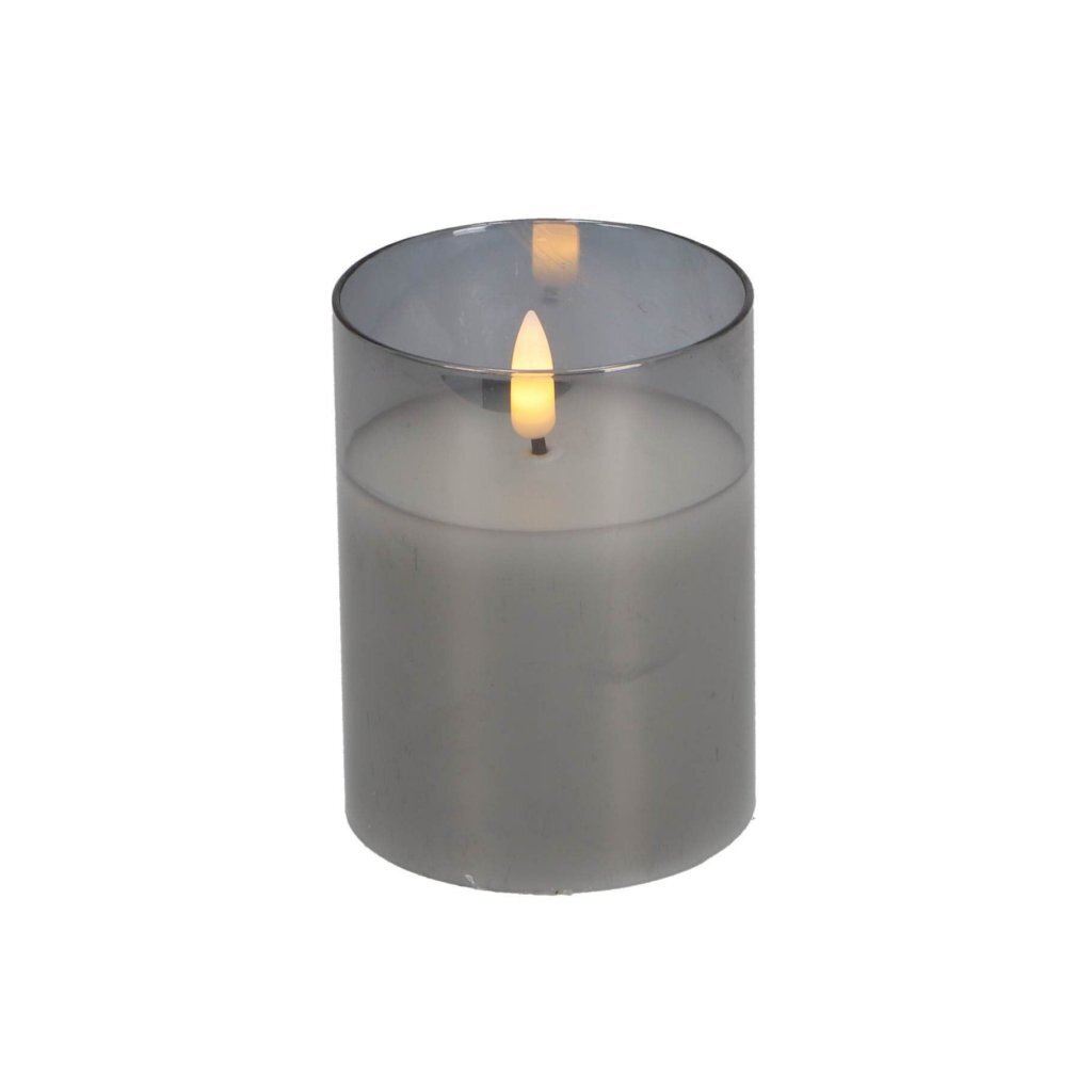 Daily Home LED Candle Set with Remote Control 3 Pieces Grey/Glass