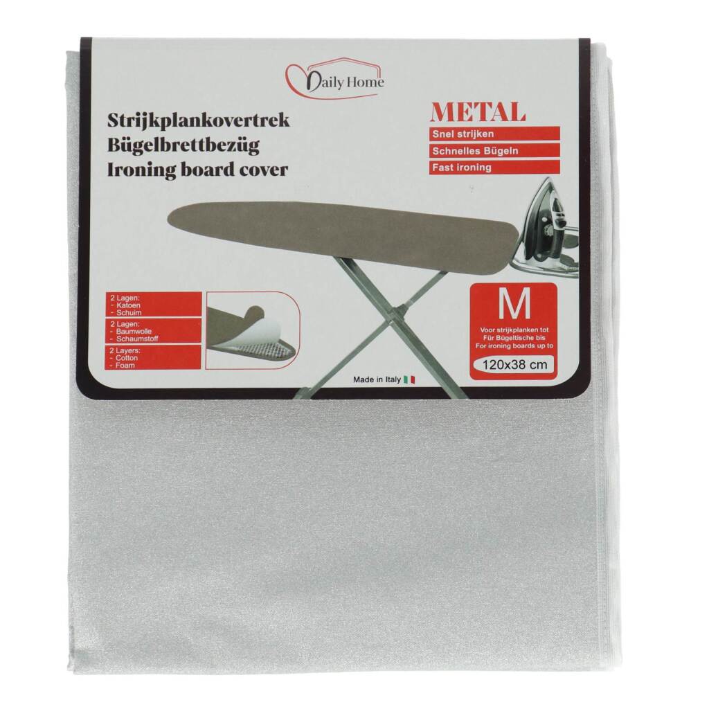 Daily Home Ironing Sleeve Metal M 120x38 cm Grey/Cotton/Foam