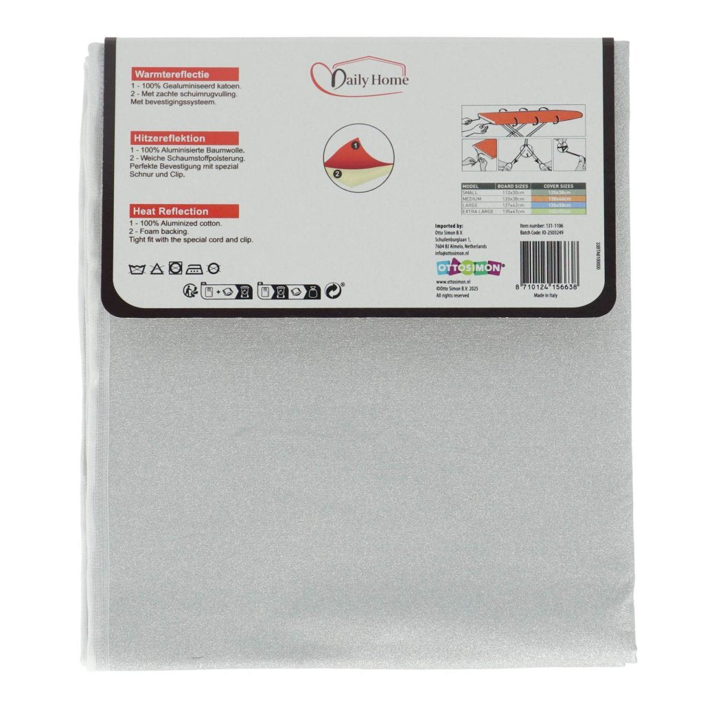 Daily Home Ironing Sleeve Metal M 120x38 cm Grey/Cotton/Foam
