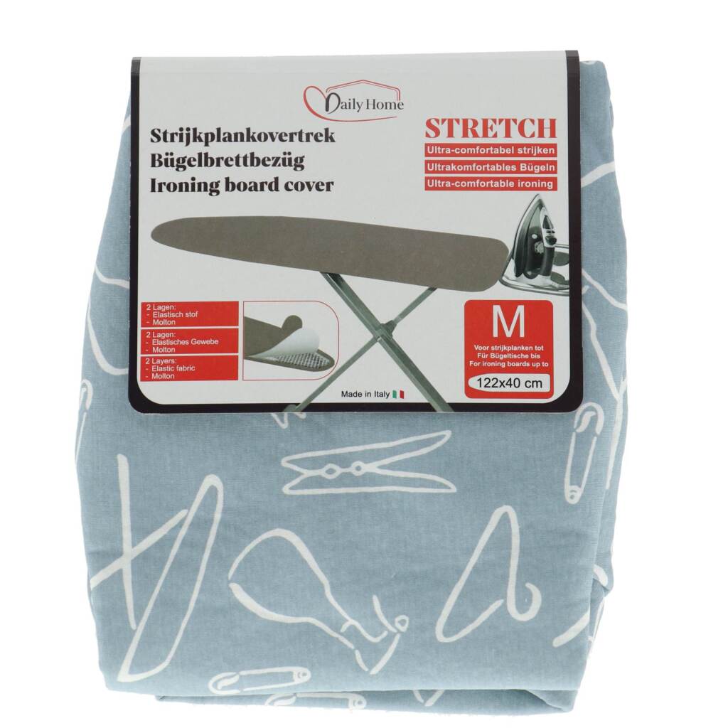 Daily Home Stretch Ironing Sleeve M 122x40 cm Light Blue/White
