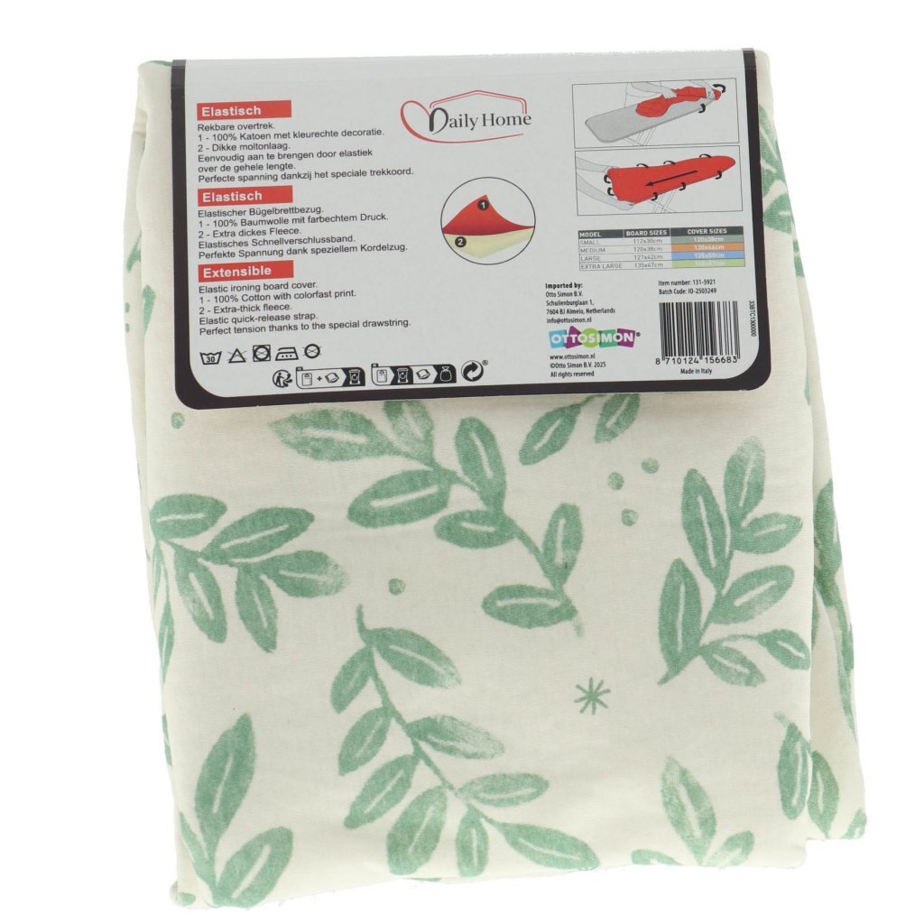 Daily Home Ironing Board Sleeve Stretch XL 135x47 cm Green/White