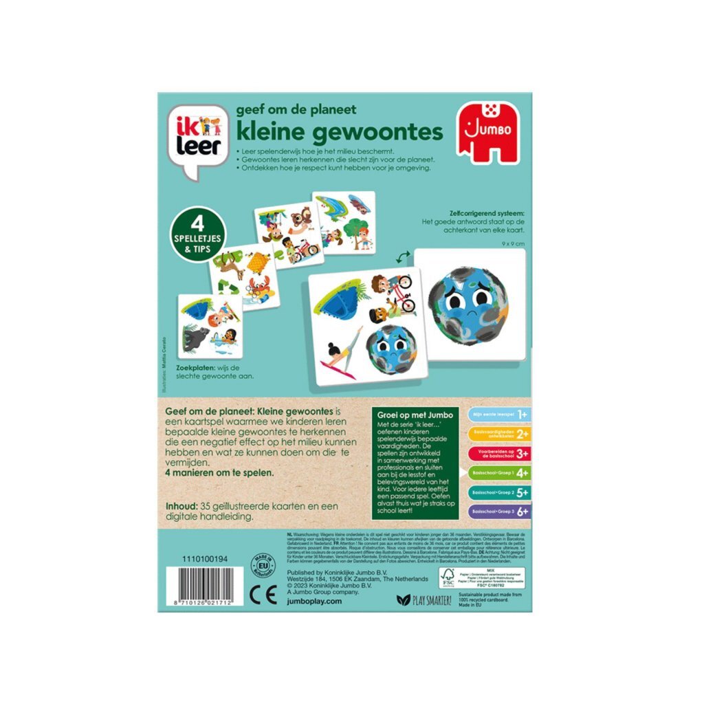 Jumbo Care For The Planet Small Habits - Educational Card Game for Ages 4+