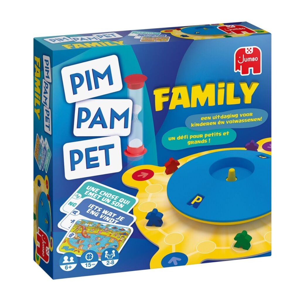 Jumbo Pim Pam Pet Family Question and Answer Game for 2-10 Players Ages 8+