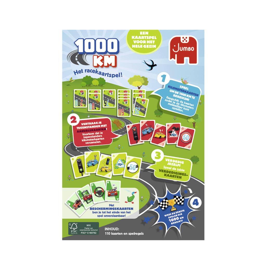 Jumbo 1000 KM Card Game for the Whole Family Ages 6+