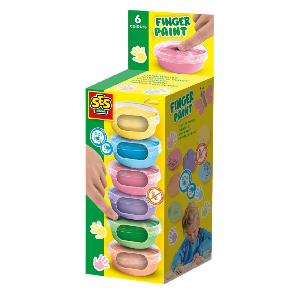 SES Creative Finger Paint 6 Pastel Colors 45 ml