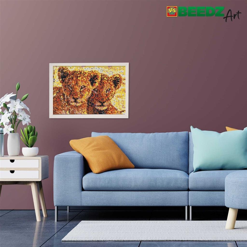 SES Creative Beedz Art Iron-on Beads Lion Cubs 30x45.5 cm 7000 Pieces