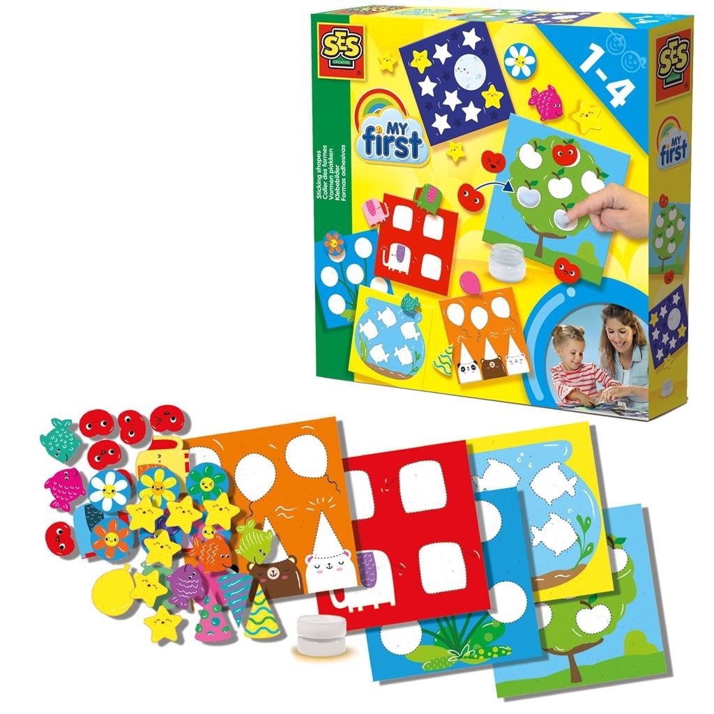 SES My First Shapes & Sticks - Finger Painting Set for Ages 1-4