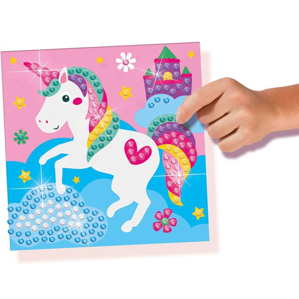 SES Creative Diamond Painting Cheerful Animals - Self-Adhesive Cards for Kids - Age 3+