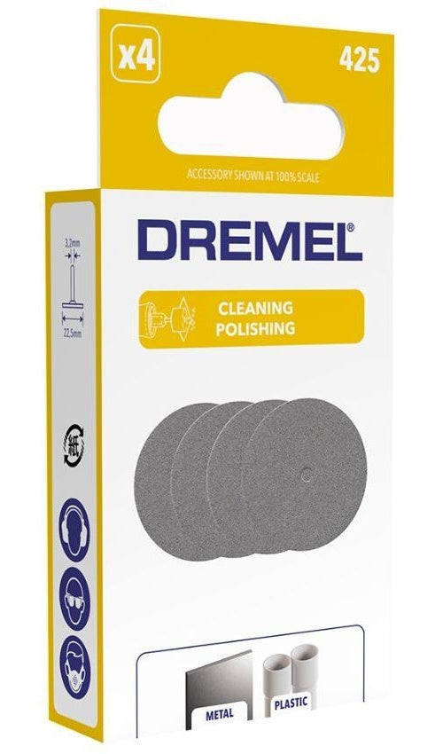 Lot de 4 disques émeri DREMEL 425 pour polissage Ø 22,5mm afbeelding 2