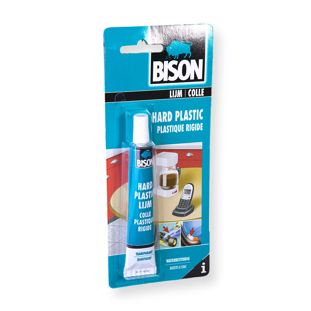 Bison Hard Plastic Glue 25 ml - Colorless and Water-Resistant
