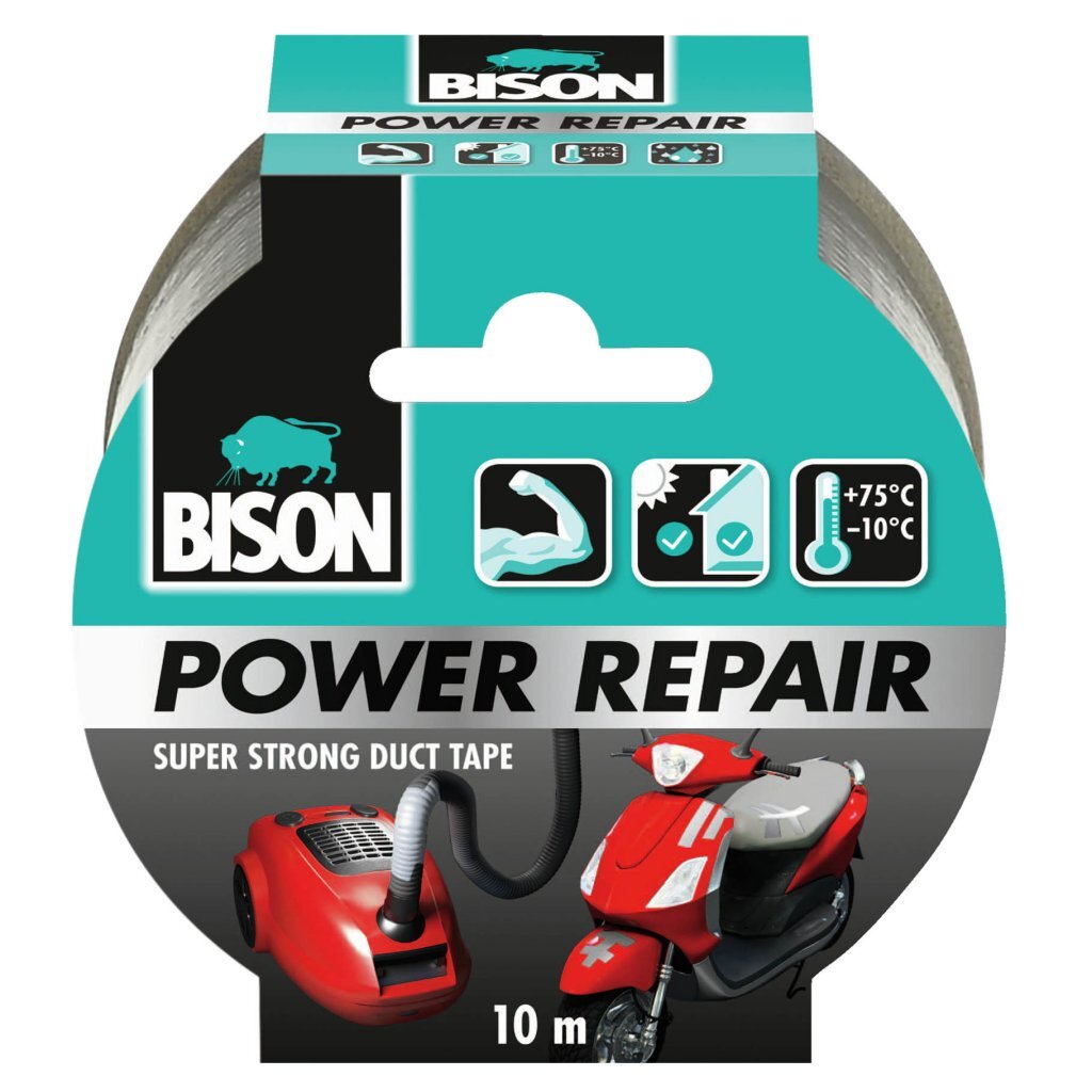 Bison Power Repair Tape 10 m Gray - Super Strong Repair Tape