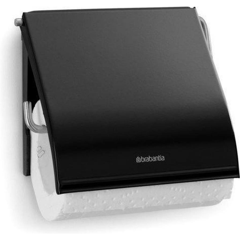 Brabantia Toilet Roll Holder with Lid Matte Black