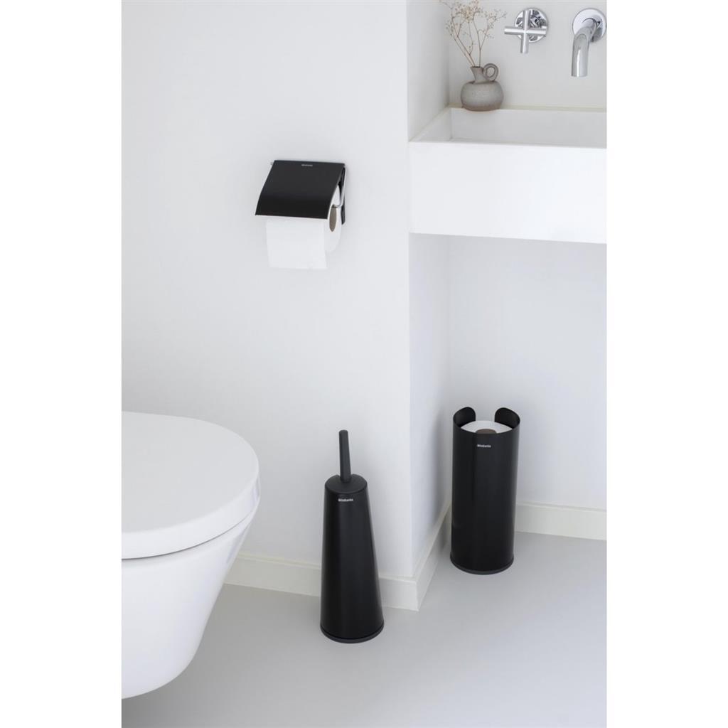 Brabantia Toilet Roll Holder with Lid Matte Black