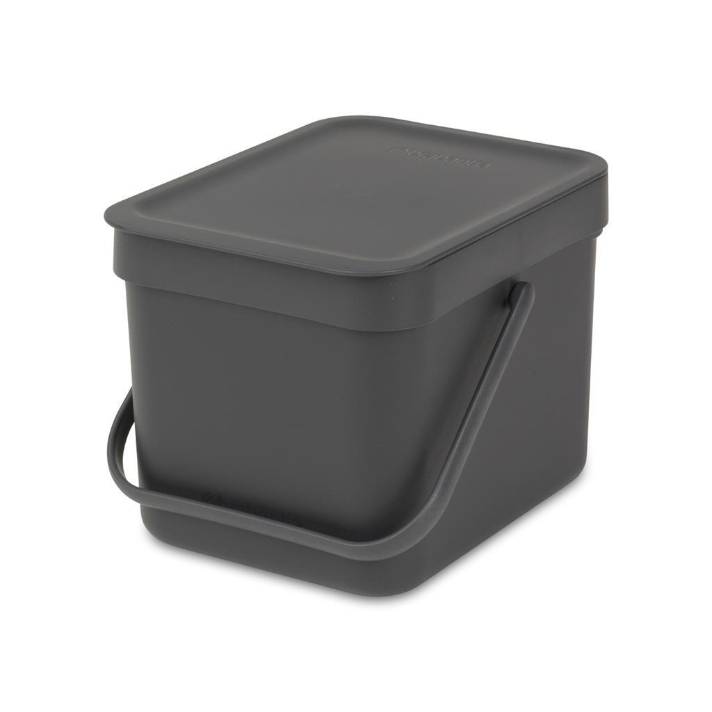Brabantia Sort and Go Waste Bin 6 L with Stay-Open Lid 6-Liter-Abfalleimer