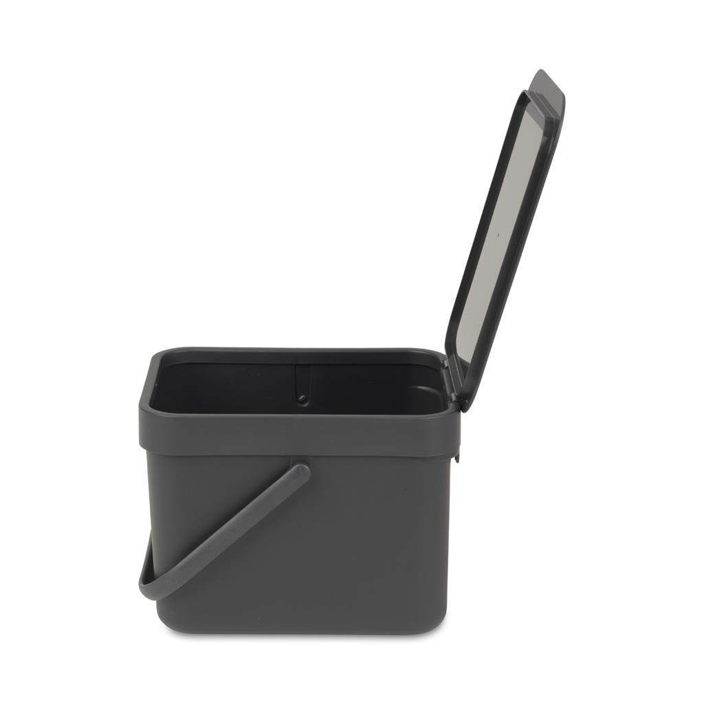 Brabantia Sort and Go Waste Bin 6 L with Stay-Open Lid 6-Liter-Abfalleimer
