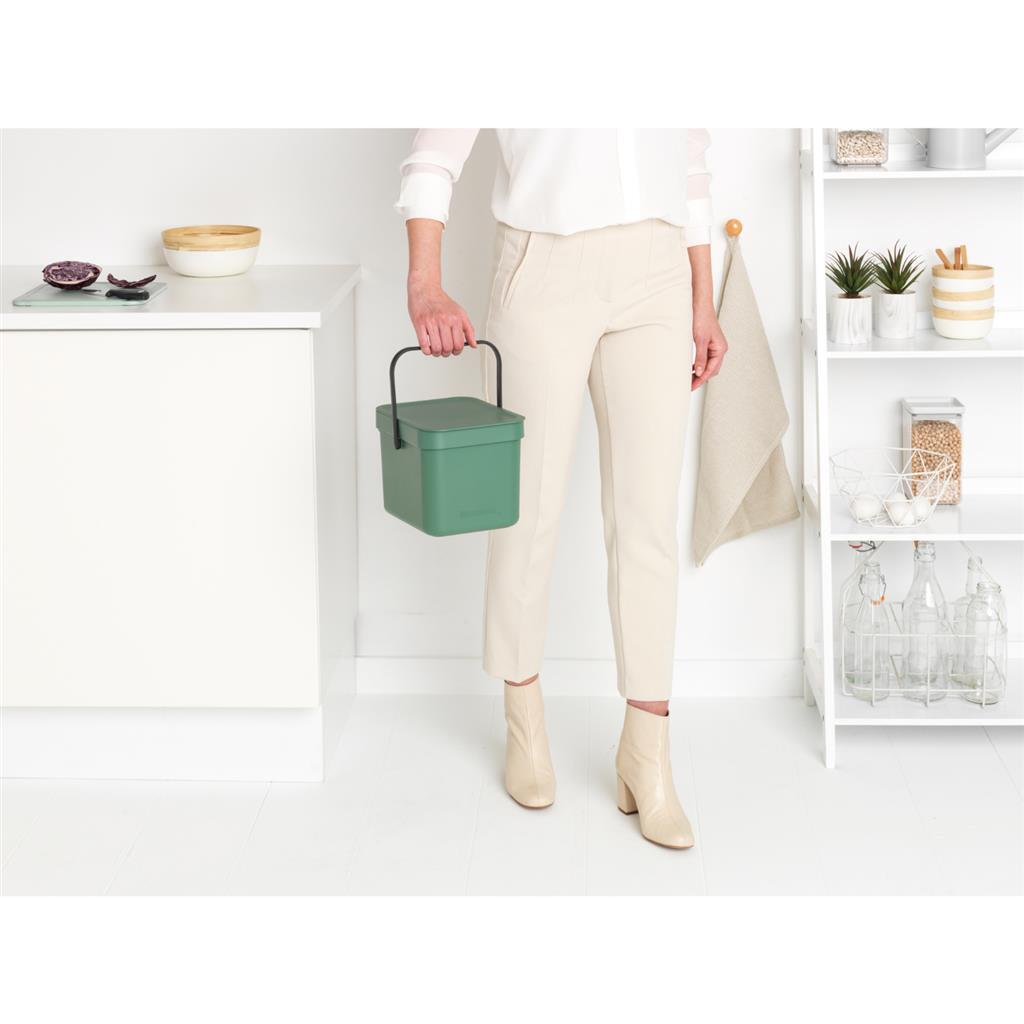 Brabantia Sort and Go Waste Bin 6 L with Stay-Open Lid 6-Liter-Abfalleimer