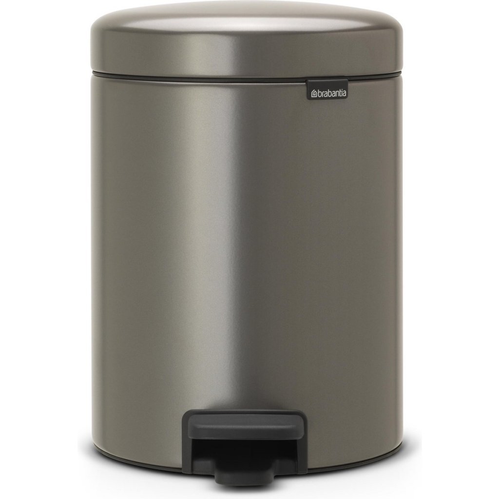 Brabantia NewIcon Pedal Bin 5 L - Platinum - Soft-Close Lid