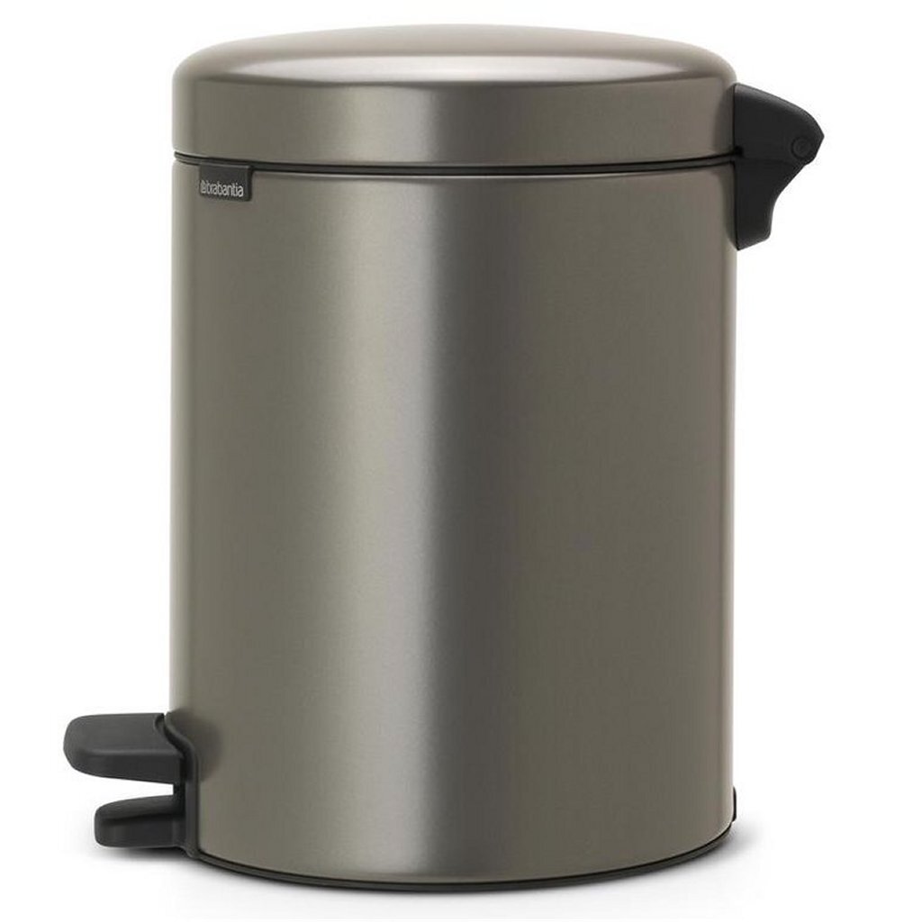 Brabantia NewIcon Pedal Bin 5 L - Platinum - Soft-Close Lid