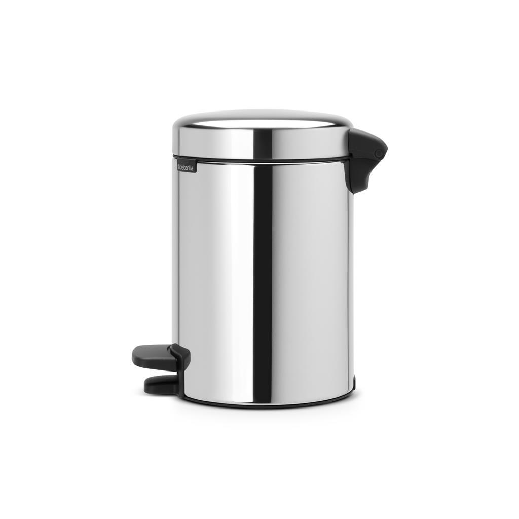 Brabantia Newicon Pedal Bin 3 L Brilliant Steel - Odor-Proof - Soft-Close Lid