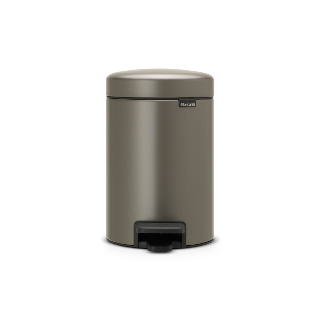Brabantia Newicon Pedal Bin 3 L Platinum - Odor-Proof - Soft-Close Lid
