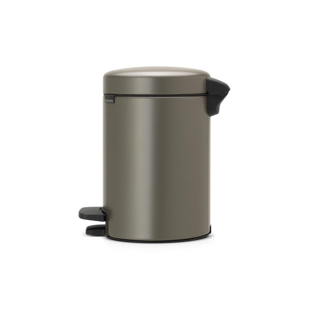 Brabantia Newicon Pedal Bin 3 L Platinum - Odor-Proof - Soft-Close Lid