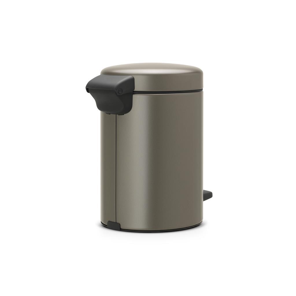 Brabantia Newicon Pedal Bin 3 L Platinum - Odor-Proof - Soft-Close Lid