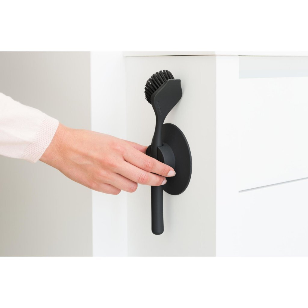 Brabantia SinkSide Dish Brush with Suction Cup Holder Black