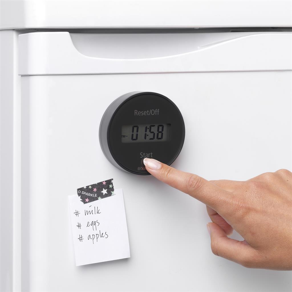Brabantia Tasty+ Kitchen Timer with Magnet Dark Grey