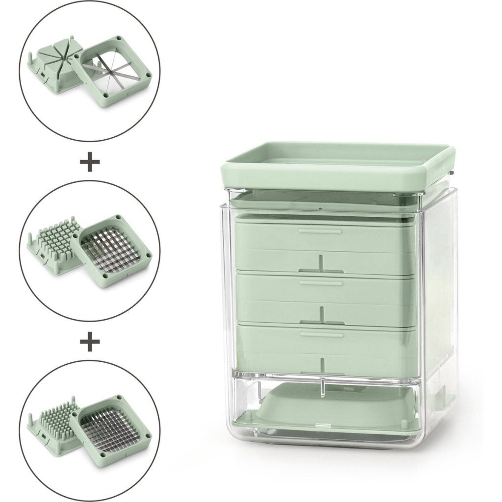 Brabantia Tasty+ Vegetable Slicer Jade Green/Transparent - Ergonomic, Easy to Clean