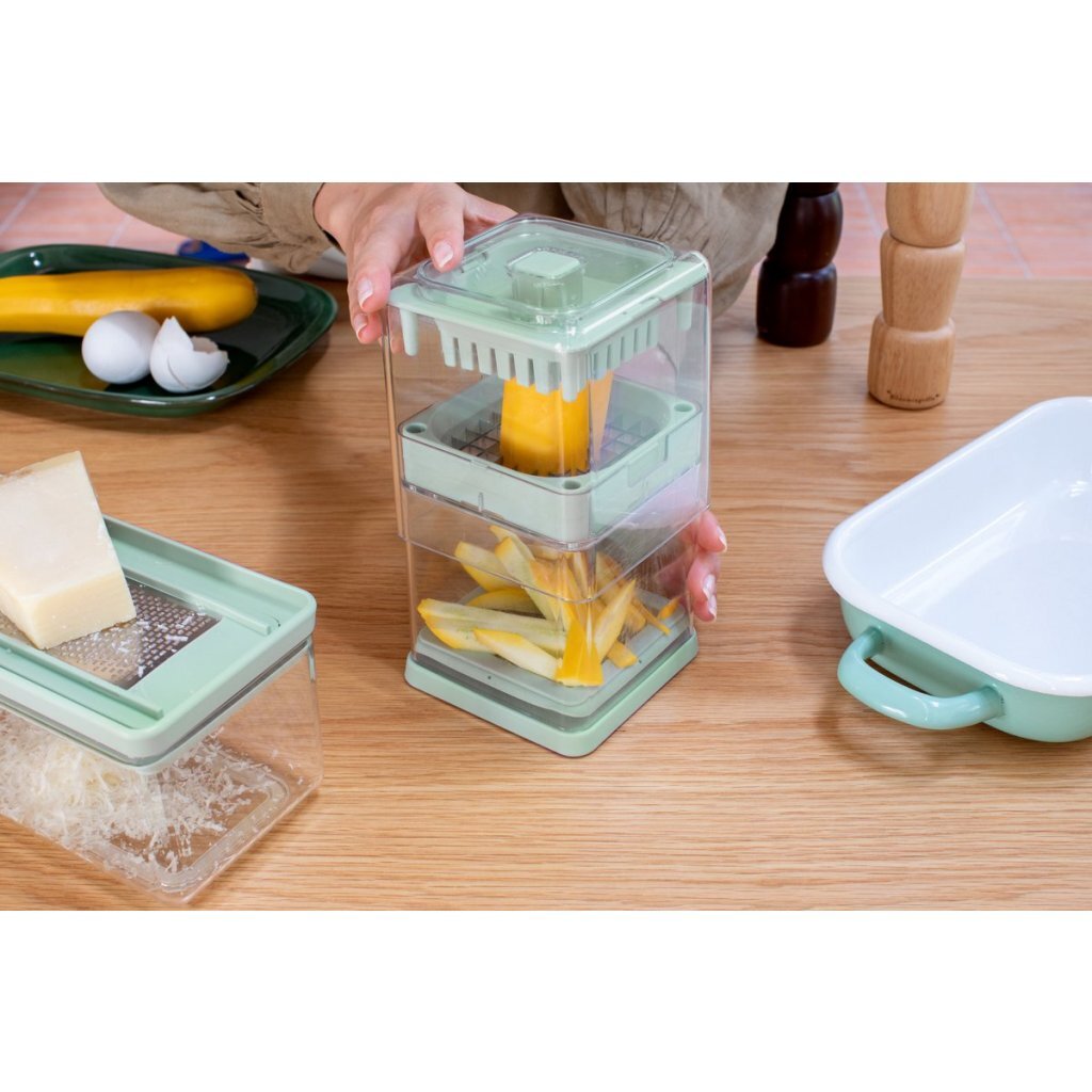 Brabantia Tasty+ Vegetable Slicer Jade Green/Transparent - Ergonomic, Easy to Clean