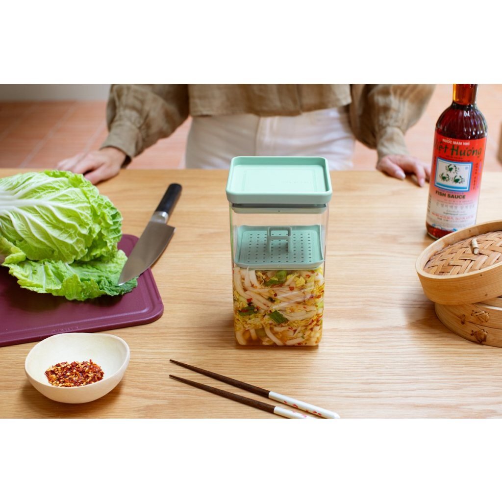 Brabantia Tasty+ Fermentation Kit Jade Green/Transparent - Easy Storage, Dishwasher Safe