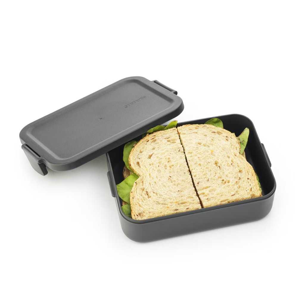 Brabantia Make & Take Lunchbox L Dark Grey - 2 L - BPA-Free - Reusable