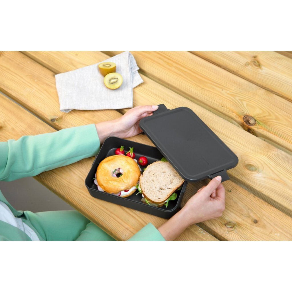 Brabantia Make & Take Lunchbox L Dark Grey - 2 L - BPA-Free - Reusable