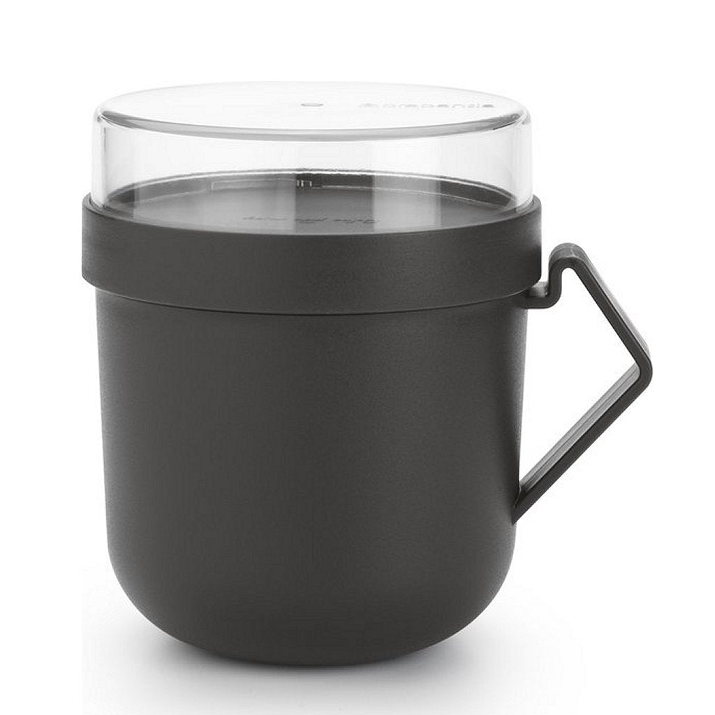 Brabantia Make & Take Soup Cup 0.6 L Dark Grey - Leak-Proof Container