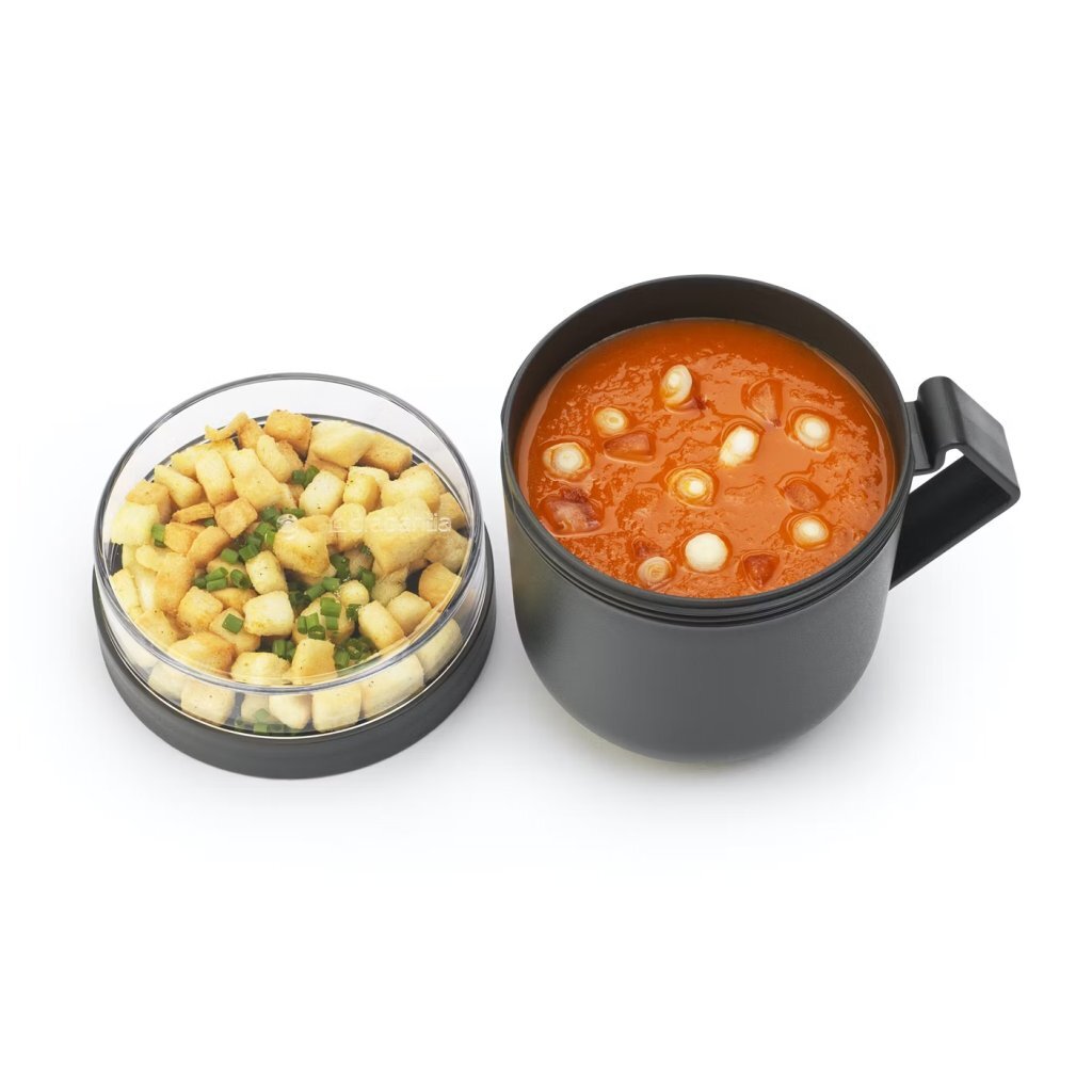 Brabantia Make & Take Soup Cup 0.6 L Dark Grey - Leak-Proof Container