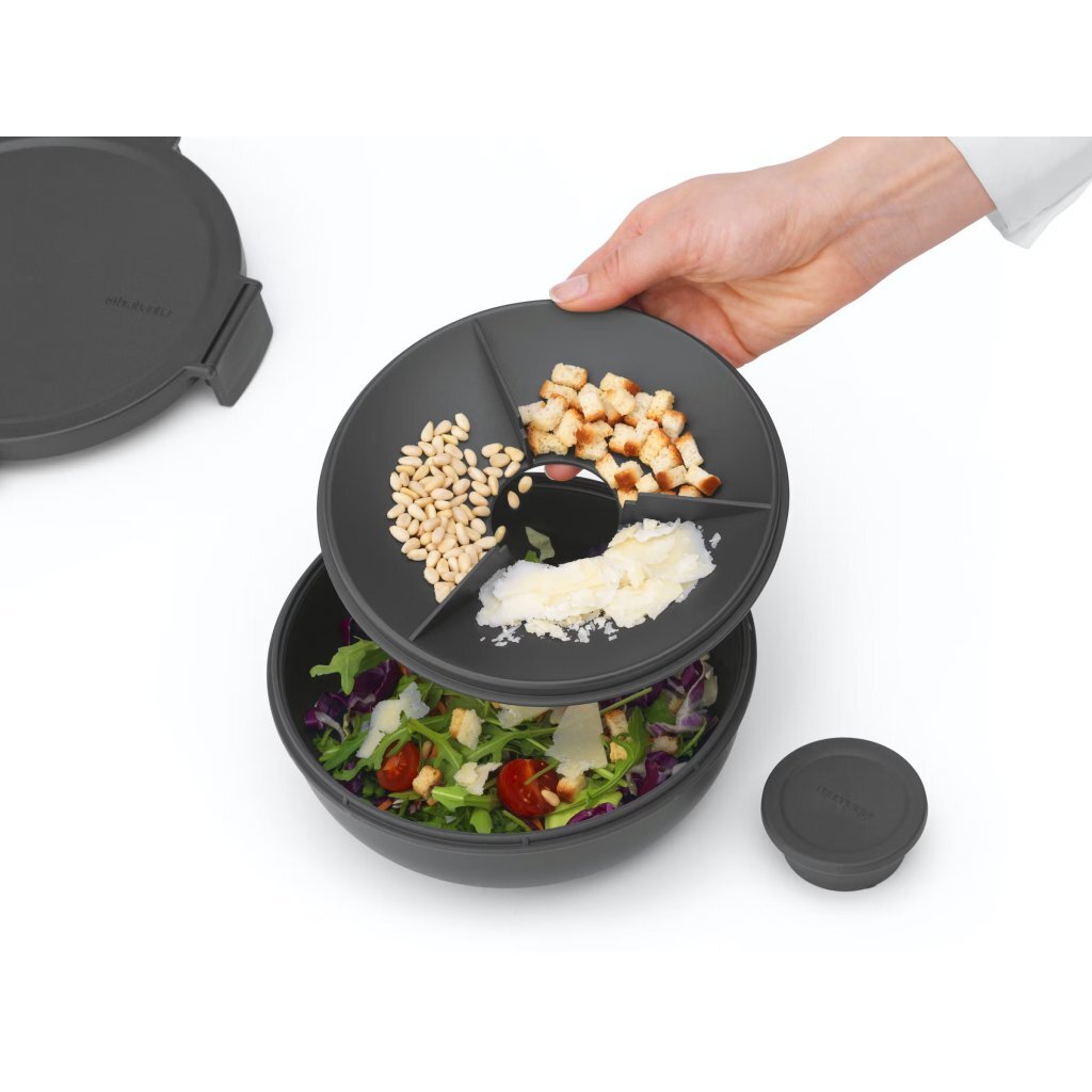 Brabantia Make & Take Salad Lunch Bowl 1.3 L Dark Grey