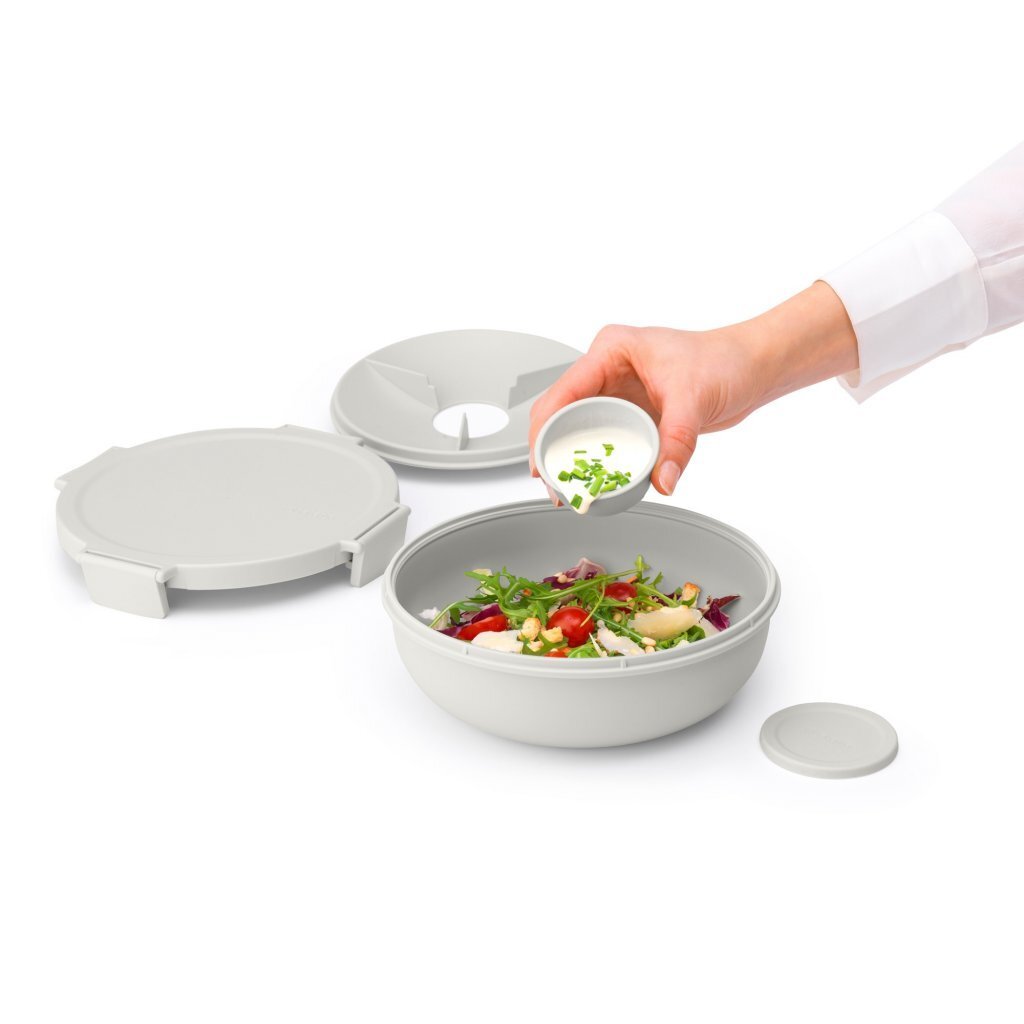 Brabantia Make & Take Salad Lunch Bowl 1.3 L Light Grey