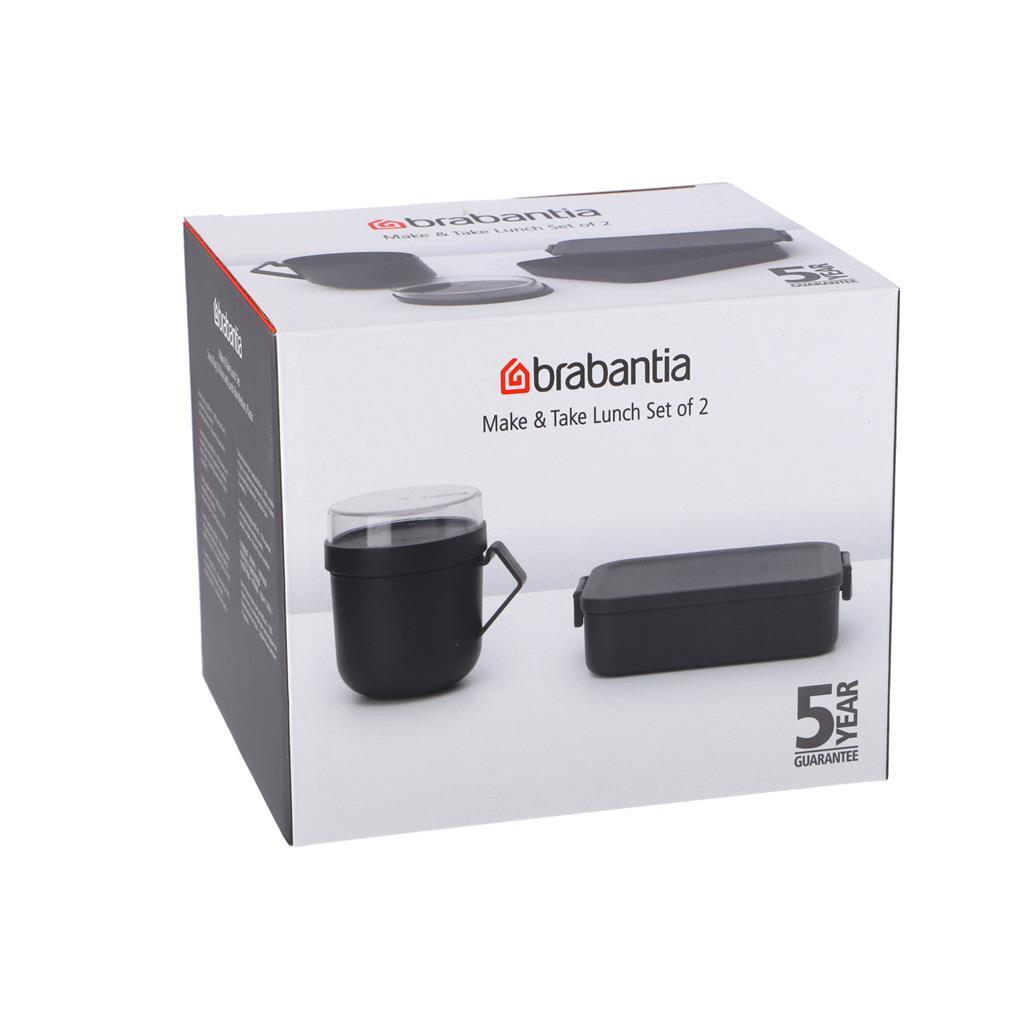 Brabantia Make & Take Lunch Set Dark Grey - 2-piece Lunch Box, Soup Cup