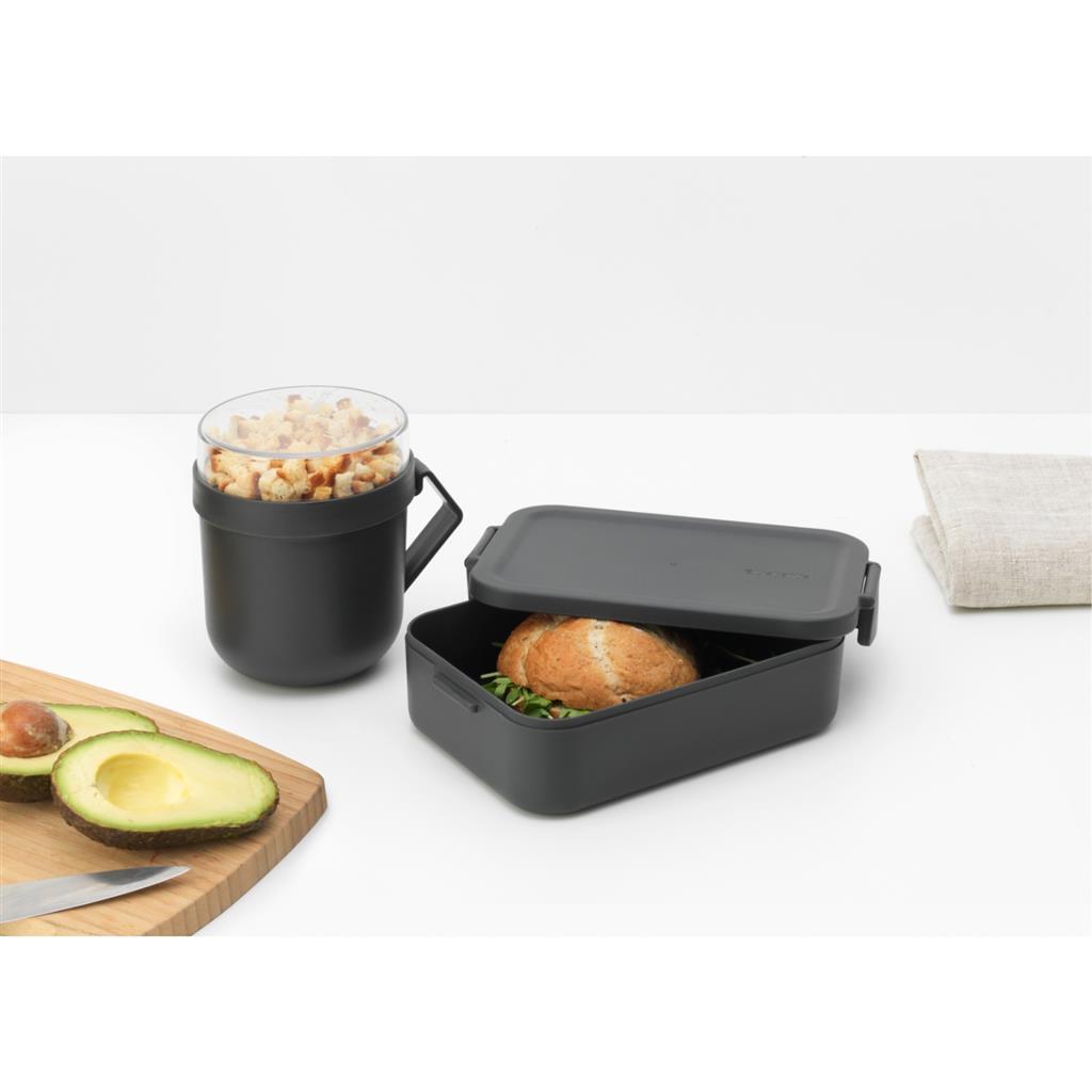 Brabantia Make & Take Lunch Set Dark Grey - 2-piece Lunch Box, Soup Cup