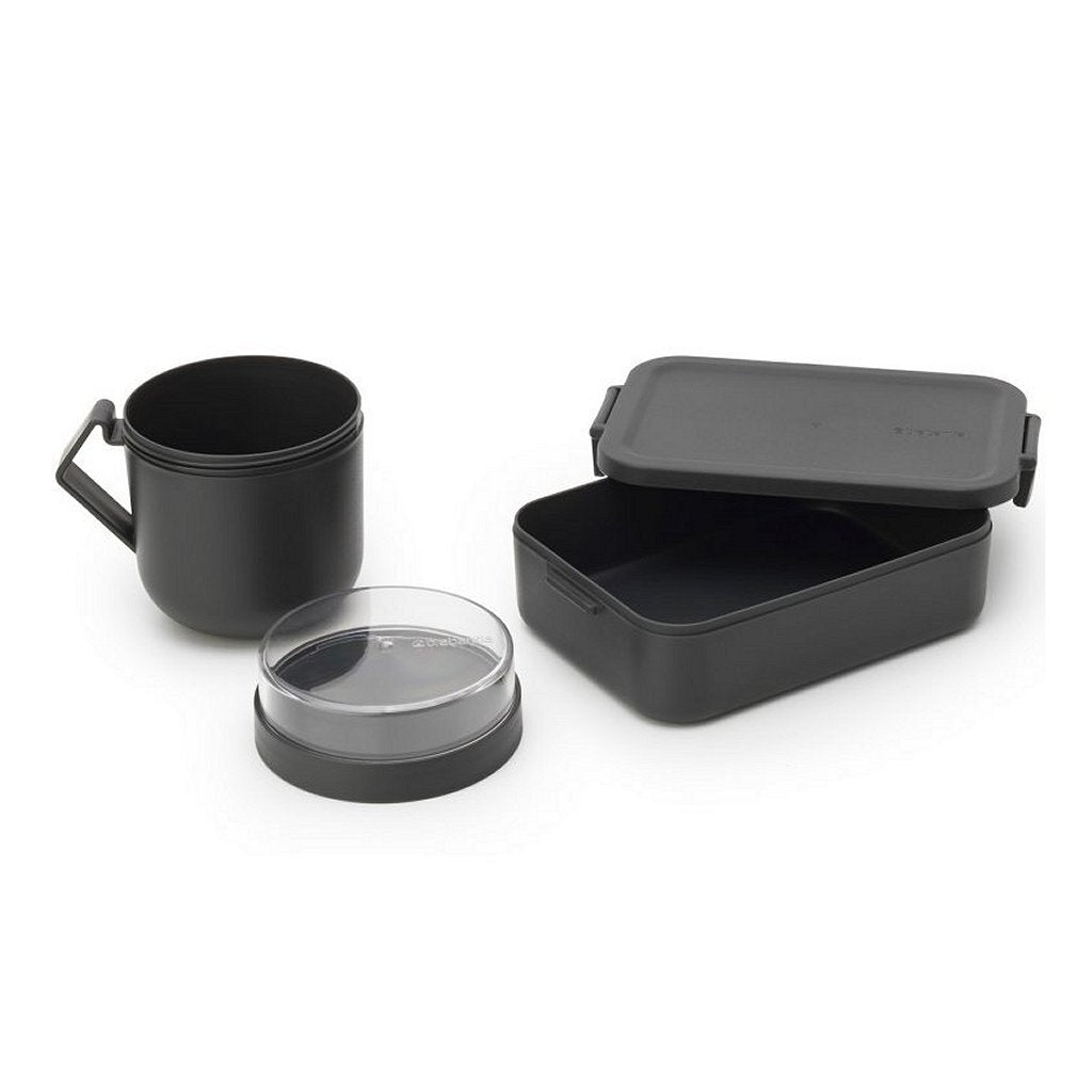 Brabantia Make & Take Lunch Set Dark Grey - 2-piece Lunch Box, Soup Cup
