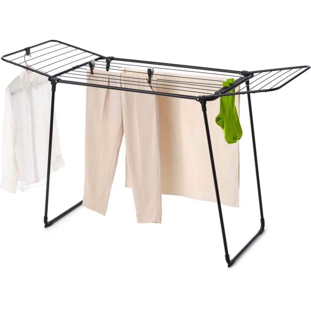 Brabantia HangOn Too Drying Rack 18 m Matte Black - Compact Laundry Solution